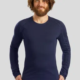 FORCLAZ By Decathlon Men Navy blue Full Sleeve Merino wool Hiking & Trekking T-shirt- Round neck-image-58