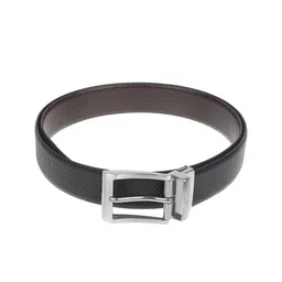 amicraft Men Black & Brown Leather Reversible Textured Belt ACFISH-picture-12