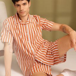 ETC Men Striped Pure Cotton Night Suit-image-69