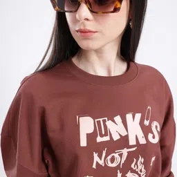 glitchez Street Touch Typography Printed Cotton Terry Oversized Boxy Fit Crop Sweatshirt-image-65