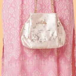 Lavie Shaya Pink Embellished Structured Potli-image-71