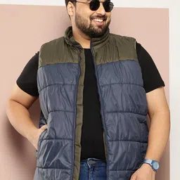 Sztori Men Plus Size Colourblocked Windcheater & Water Resistant Puffer Jacket-picture-31