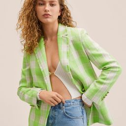 MANGO Women Checked Tweed Blazer-23