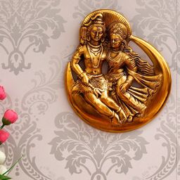 eCraftIndia Golden Shiva Parvati Decorative Wall Hanging Showpiece-image-16