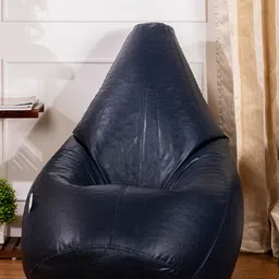 THREADVIBE LIVING Navy Blue Teardrop Bean Bag With Bean-image-45