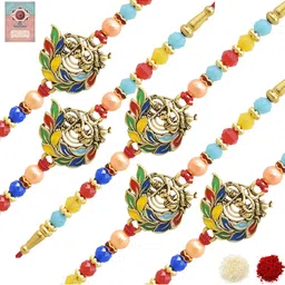 MEIRA JEWELLERY Set Of 5 Rakhi Greeting Card & Roli Chawal-27