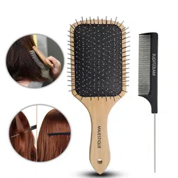 MAJESTIQUE Set Of 2 Wood Hair Brush & Detangle Tail Comb-30
