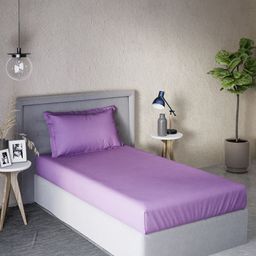 DDecor Purple 180 TC Single Bedsheet with 1 Pillow Covers-image-41