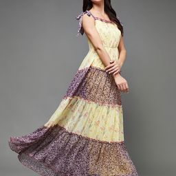 Miss Chase Floral Print Chiffon Fit and Flare Maxi Dress-image-16