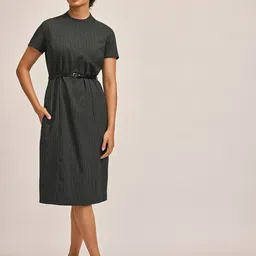The Label Life Women Regular Sleeve Striped A-Line Dress-image-89