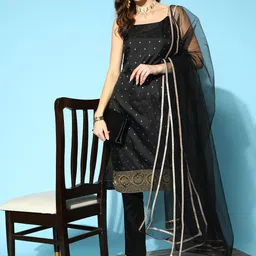 Inddus Women Kurta with Trousers & With Dupatta-55