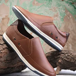 The Roadster Lifestyle Co. Men Tan Coloured Slip-On Loafers-picture-13