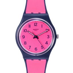 Swatch Unisex Neon Pink Swiss Made Water Resistant Analogue Watch GN264-45
