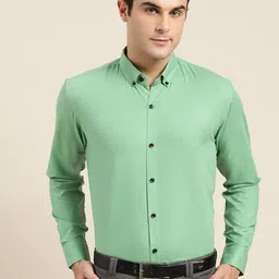 SOJANYA Men Green Classic Regular Fit Solid Formal Shirt-image-91