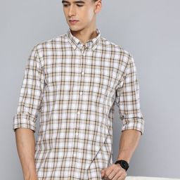 Flying Machine Pure Cotton Slim Fit Checked Casual Shirt-image-81