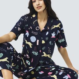 I like me Conversational Printed Pure Cotton Night Suit-image-35