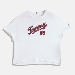 Tommy Hilfiger Girls Typography Embellished Cotton T-shirt-image-94