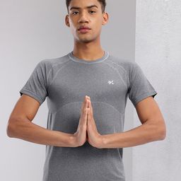 HRX by Hrithik Roshan Men Self Design Antimicrobial Rapid-Dry Yoga T-shirt-image-63