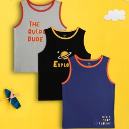 XY Life Boys Pack Of 3Playmate Combed Cotton Outer Vests-picture-24