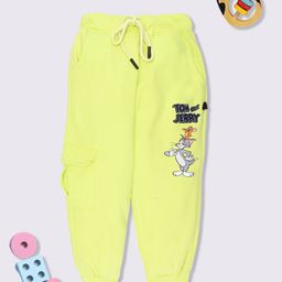 YK X Minute Mirth Girls Tom & Jerry Printed Relaxed Fit Cotton Cargo Joggers-image-26