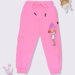 YK X Minute Mirth Girls Bugs Bunny Printed Relaxed Fit Cotton Cargo Joggers-46