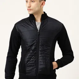 Campus Sutra Men Black Solid Bomber Jacket-image-27