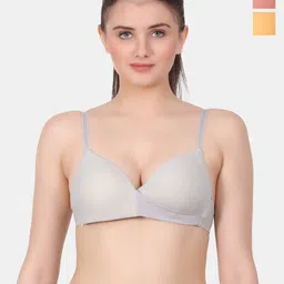 Amour Secret Grey & Pink Bra Full Coverage Lightly Padded-picture-11