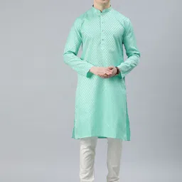 ADBUCKS Men Ethnic Motifs Regular Pure Cotton Kurta with Churidar-picture-58