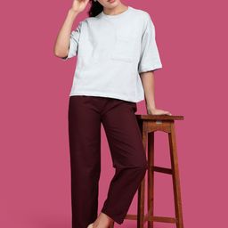 Kryptic Women Mid Rise Straight-Leg Cotton Lounge Pants-image-52