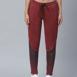 Alcis Women Maroon Geometric Print Slim Fit Track Pants-image-85