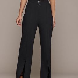 Roadster Smart High-Rise Wrinkle Free Flared Trousers-image-82