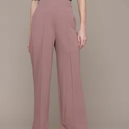 Roadster Women Textured Smart High-Rise Wrinkle Free Trousers-image-99