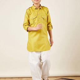 Aj DEZInES Boys Pure Cotton Pathani Kurta With Salwar-picture-58