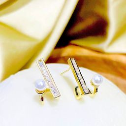 SALVE Gold-Plated Anti-Tarnish Contemporary Studs Earrings-23