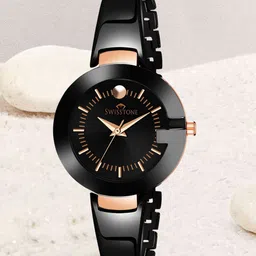 SWISSTONE Women Black Embellished Straps Analogue Watch-37