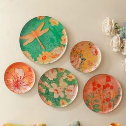 RITUALISTIC Set of 5 Pastel Home Decorative Wall Plates-26