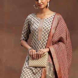 Libas Women Floral Printed Kurta with Palazzos & Dupatta-49