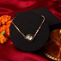 PANASH Kundan Studded Wraparound Rakhi With Roli Chawal-image-5