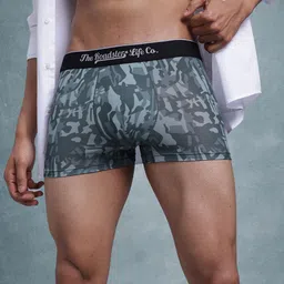 The Roadster Lifestyle Co. Men Grey Printed Ultrasoft Stretchable Trunk-picture-58