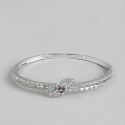 Anouk American Diamond Silver-Plated Bangle-Style Bracelet-37
