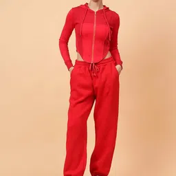 Fitkin Women Floral Fleece Crop Running Tailored Jacket-image-78