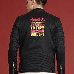 Leather Retail Men Typography Suede Lightweight Biker Jacket-image-26