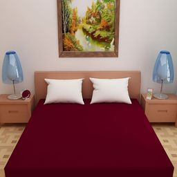 Nivasam Maroon Terry Water Resistant Mattress Protector-image-30