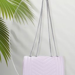 Lino Perros Women Lavender Quilted Structured Shoulder Bag-11
