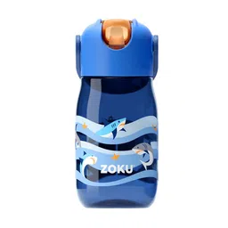 ZOKU Kids Blue Shark Printed Flip Straw Water Bottle-18