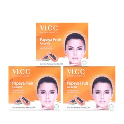 VLCC Set of 3 Papaya Fruit Single Facial Kit - 60g each-0