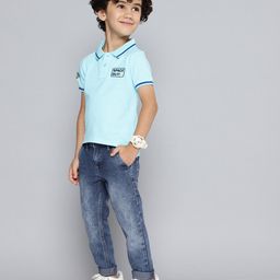HERE&NOW Boys Blue Slim Fit Heavy Fade Stretchable Jeans-picture-45