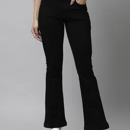 KASSUALLY Women Black Bootcut Mid-Rise Clean Look Jeans-image-83