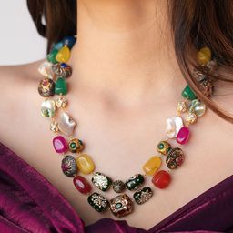 Binnis Wardrobe Quartz Studded Mireille Two-Layer Necklace-image-52
