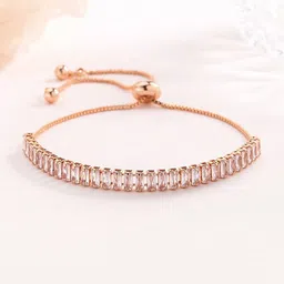 Yellow Chimes Women Gold Toned Crystal Studded Bracelet-33